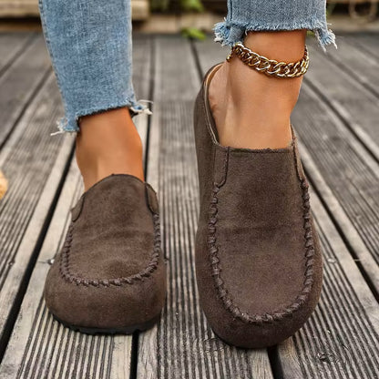 LAURA | Skórzane Klapki Ortopedyczne w Stylu Vintage
