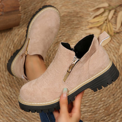 MARLENA | Botki z zamkiem — wygodny krój
